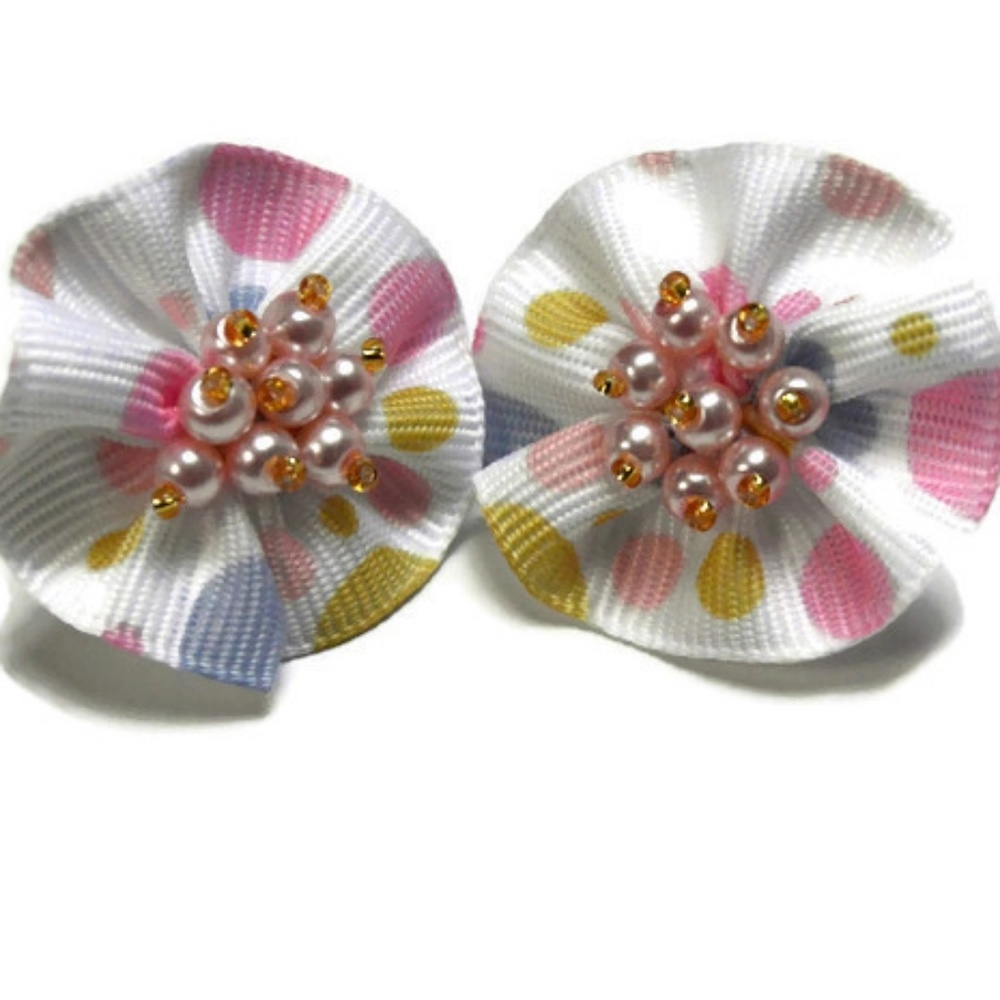 Soft Color Flower Earrings